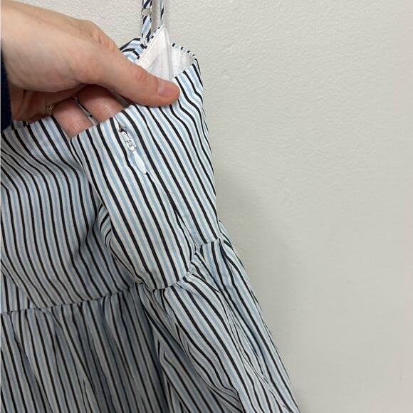 J. Crew Tie-Back Tiered Dress in Blue and White Stripe - Size 18 - Picture 5 of 7